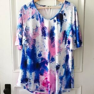 Z Avenue USA Tie - Dye arty Women's shirt. Size XL.